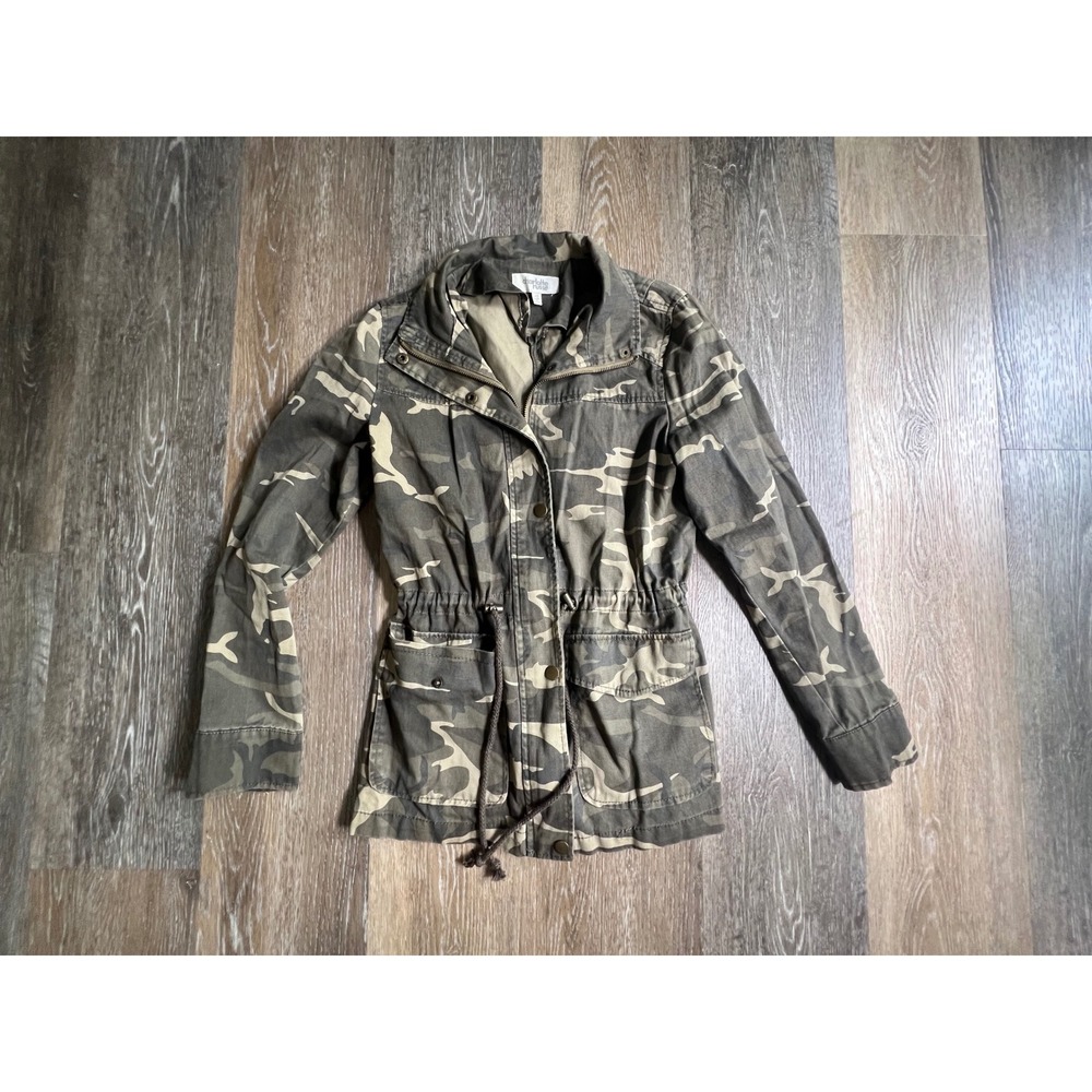Charlotte‎ Russe Utility Jacket Womens XS Green Camo Excellent Military Cargo